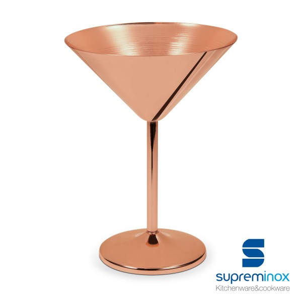 juego de 2. SKYFISH 14 oz Aguafuerte Martini Cocktail Glasse Copas de vino de acero inoxidable chapadas en cobre con 2 cócteles 