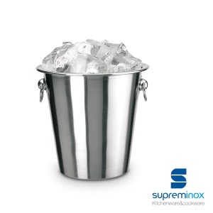 stainless steel ice-cube bucket with handles