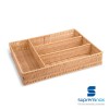 wicker cutlery tray 4 compartments natural