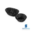 black round/oval poly-rattan basket
