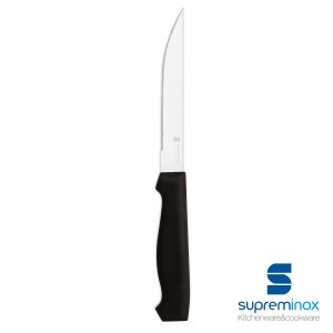 knife with black plastic handle