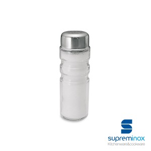 glass salt shaker with stainless steel lid