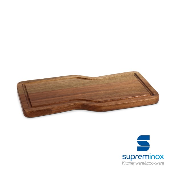 acacia wooden serving board asymmetric